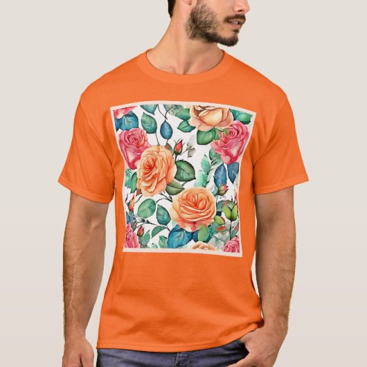 Rose Garden Bloom Design T-Shirt (Vorderseite)
