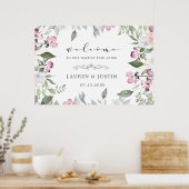Rose Garden Bloral Wedding Welcome Poster (Küche)