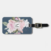 Rose Garden Blue ⎢ Monogramm Gepäckanhänger (Vorderseite horizontal)