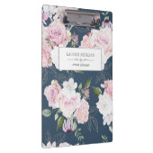 Rose Garden Blue | Personalisierte Zwischenablage Klemmbrett (Rechts)