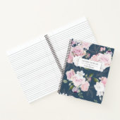 Rose Garden Blue | Personalisiertes Notebook Notizblock (Innenseite)