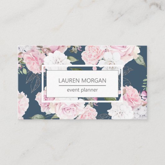 Rose Garden Blue | Visitenkarte (Vorderseite)