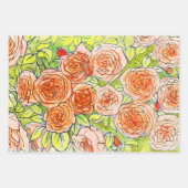 Rose Garden Blume Blumenstrauß Rotes Blau Geschenkpapier Set (Vorderseite 2)