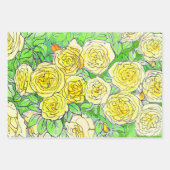 Rose Garden Blume Blumenstrauß Rotes Blau Geschenkpapier Set (Vorderseite)