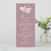 Rose Garden Blumengarten Hochzeitsessen Menue Einl Einladung (Stehend Vorderseite)