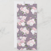 Rose Garden Blumengarten Hochzeitsessen Menue Einl Einladung (Rückseite)