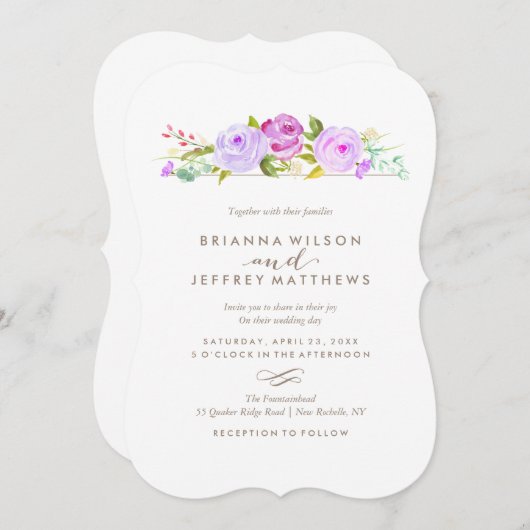 Rose Garden Blumenzwiebeleinladung Einladung (Vorne/Hinten)