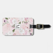 Rose Garden Blush ⎢ Monogramm Gepäckträger Gepäckanhänger (Vorderseite horizontal)