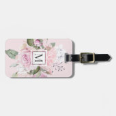 Rose Garden Blush ⎢ Monogramm Gepäckträger Gepäckanhänger (Vorderseite horizontal)