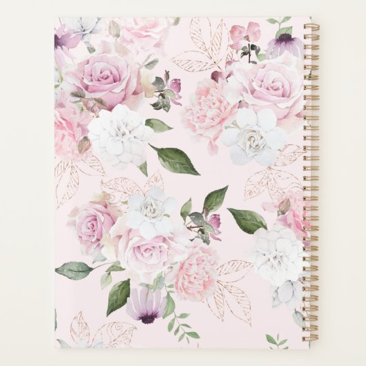 Rose Garden Blush | Personalisierter Planer (Rückseite)