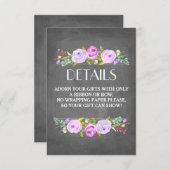 Rose Garden Brautparty Geschenkgutschrift Beilage Einladung (Vorne/Hinten)