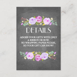 Rose Garden Brautparty Geschenkgutschrift Beilage  Einladung