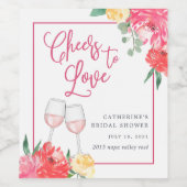 Rosé Garden Brautparty Weinetikett (Einzelnes Label)