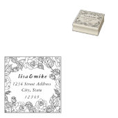 Rose Garden Couple Names Wedding Rücksendeadresse Gummistempel (Stempel)