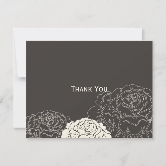 Rose Garden Danke Karte - Kohle (Rückseite)