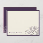 Rose Garden Danke Karte - Lila (Vorne/Hinten)