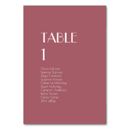 Rose Garden Dark Rose Hochzeit Tischnummern Gäste