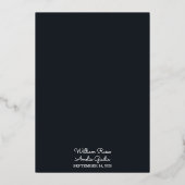 Rose Garden Diamond Red Black and Gold Wedding Folieneinladung (Rückseite)