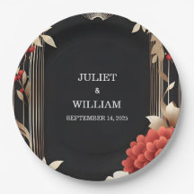 Rose Garden Diamond Red Black and Gold Wedding