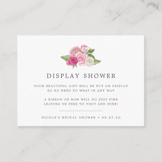 Rosé Garden Display Showkarte Begleitkarte (Vorderseite)