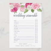 Rosé Garden Doppel-Side-Brautparty-Spielkarte Einladung (Rückseite)
