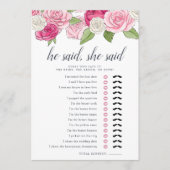 Rosé Garden Doppel-Side-Brautparty-Spielkarte Einladung (Vorderseite)