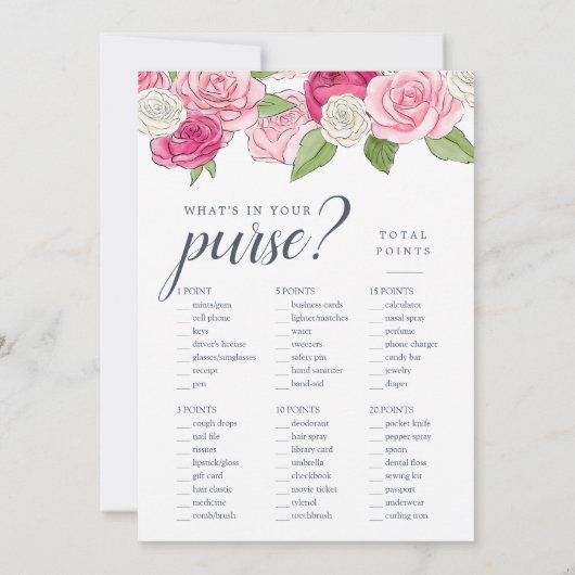 Rosé Garden Doppelseitiges Brautparty Einladung (Rückseite)