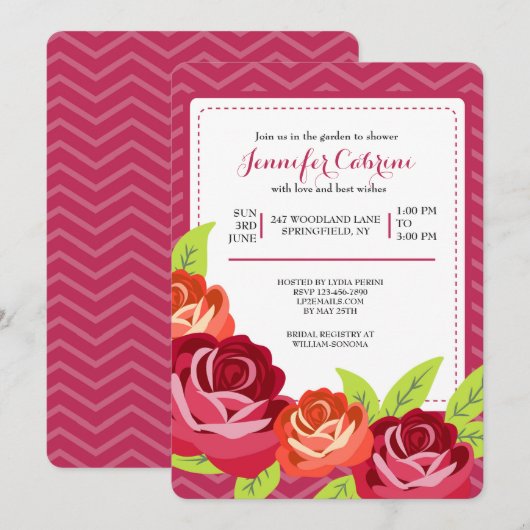 Rose Garden Einladung (Vorne/Hinten)