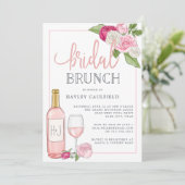 Rosé Garden | Einladung von Bridal Brunch (Stehend Vorderseite)