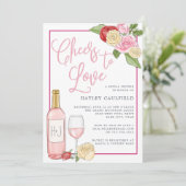 Rosé Garden | Einladung zur Brautdusche (Stehend Vorderseite)