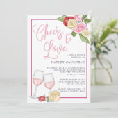 Rosé Garden | Einladung zur Brautdusche (Stehend Vorderseite)