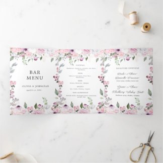 Rose Garden elegante Dreifach-Bar Karte