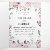 Rose Garden Elegante Dreifachherz Einladung (Innenseite Mitte)