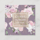 Rose Garden elegante, florale Square Visitenkarte (Vorderseite)