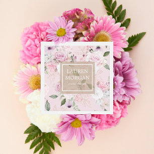 Rose Garden elegante, florale Square Visitenkarte