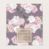 Rose Garden elegante, mit Blumen gefaltete Visiten Visitenkarten (Außenseite Aufgefaltet)