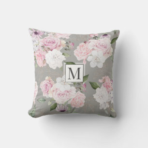 Rose Garden Elegante Monogram Kissen