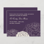Rose Garden Empfang Card - Lila Begleitkarte (Vorne/Hinten)
