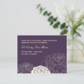 Rose Garden Empfang Card - Lila Begleitkarte (Stehend Vorderseite)