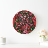 Rose Garden Fairy Goddess Große Wanduhr (Zuhause)