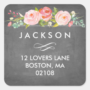 Rose Garden Floral Address Sticker