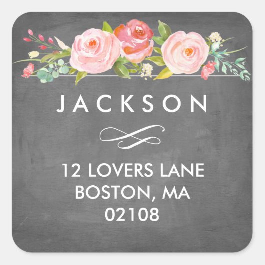 Rose Garden Floral Address Sticker (Vorderseite)