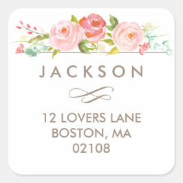 Rose Garden Floral Address Sticker