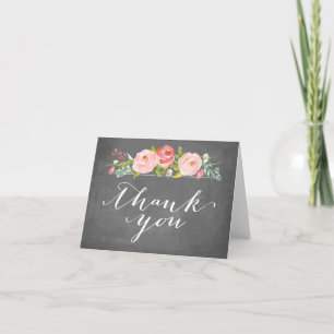 Rose Garden Floral Danke Chalkboard Card