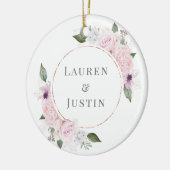 Rose Garden Floral Foto Wedding Keramik Ornament (Links)