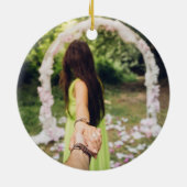 Rose Garden Floral Foto Wedding Keramik Ornament (Hinten)