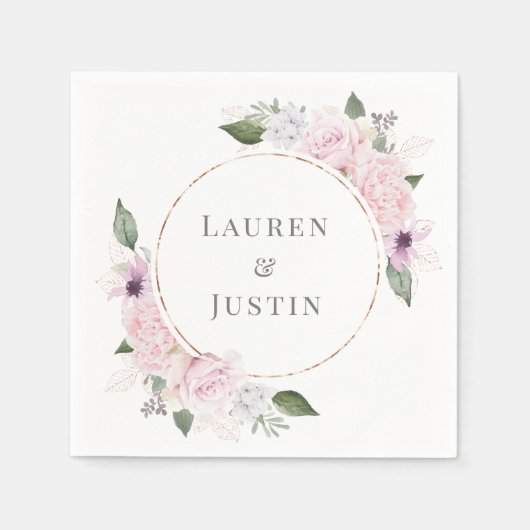 Rose Garden Floral Monogram Napkin Serviette (Vorderseite)