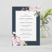 Rose Garden Floral Wedding Einladung ROS (Stehend Vorderseite)