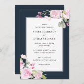 Rose Garden Floral Wedding Einladung ROS (Vorne/Hinten)