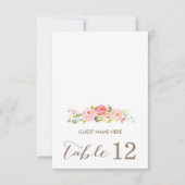 Rose Garden Floral Wedding Escort Card Einladung (Vorderseite)